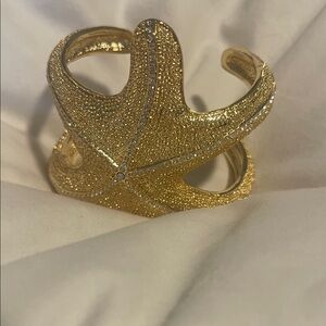 Gold Starfish Cuff Bracelet